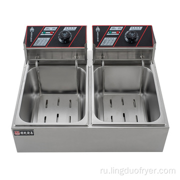 6L Commercial Double Baskets Electric Fryer